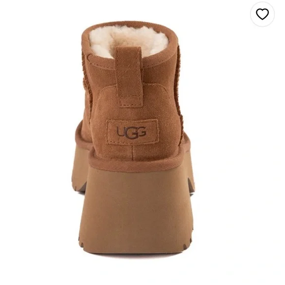 NWT UGG Classic Ultra Mini New Heights Boots Chestnut Platform Heel 9 BRAND NEW - Picture 10 of 11
